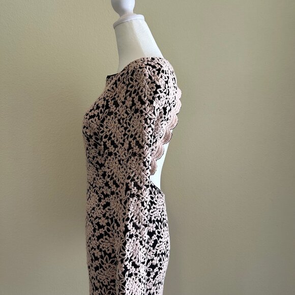 Alice + Olivia Dress Backless Embroidered Lace Detail Long Sleeve Floral Party - Picture 4 of 10